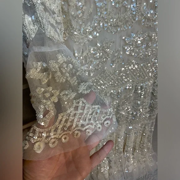 Needle & Thread Cream Lace Maxi Dress - Picture 9 of 10